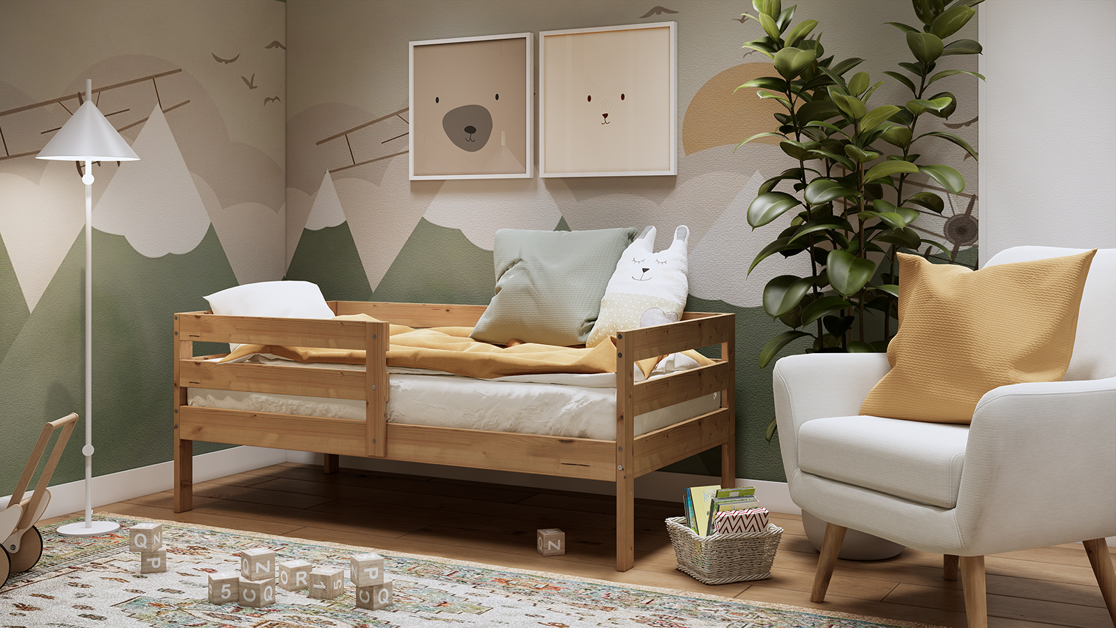 Кровать односпальная IKEA Ош (коричневый) - фото 1