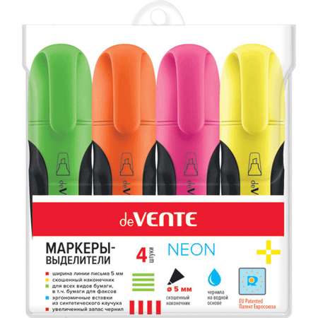 Текстовыделители deVENTE 4 цв.