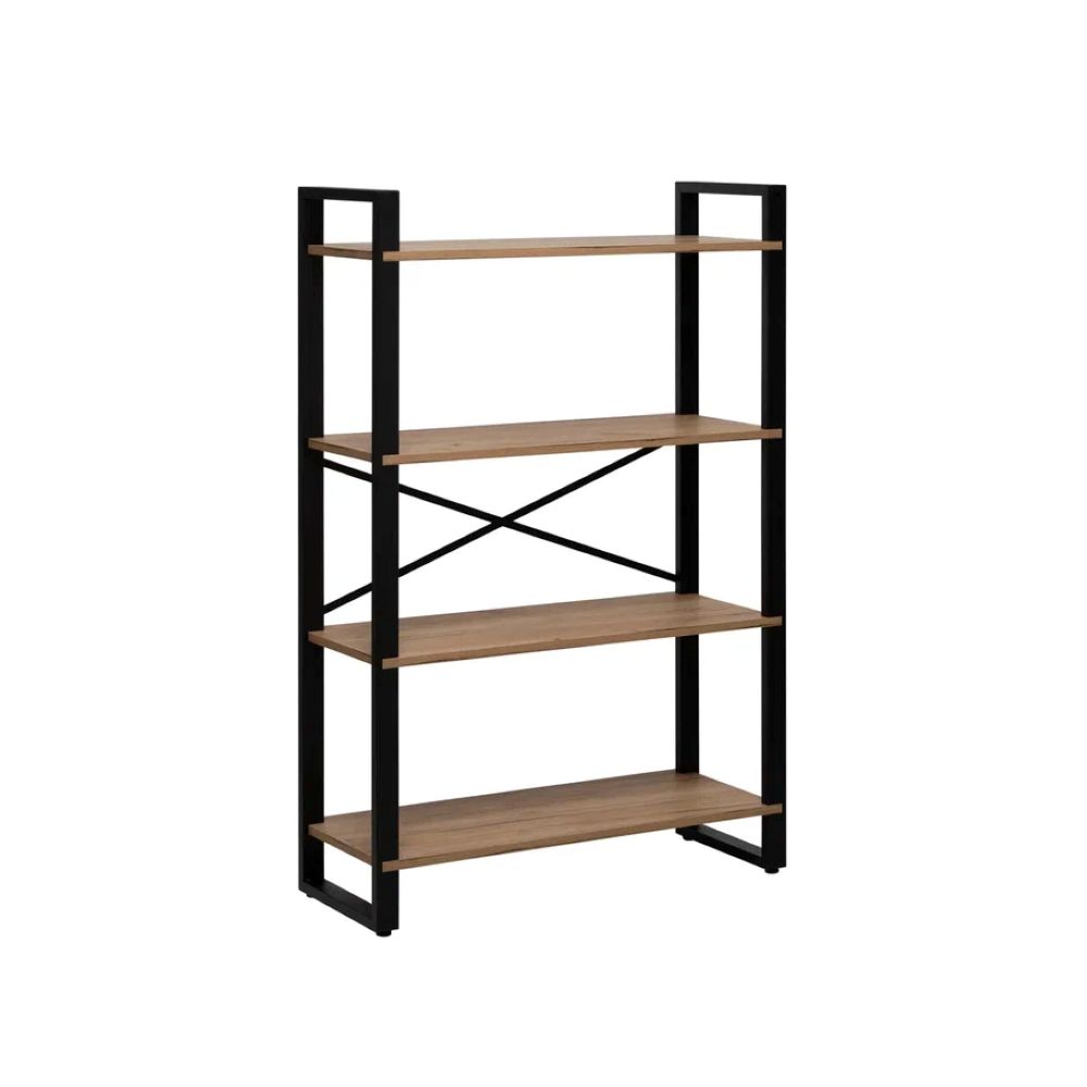 Стеллаж Leset Стилвуд 134 Черный/Дуб крафт золотой - фото 1