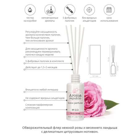 Ароматический диффузор Aroma Republic №33 Wild rose 30 мл