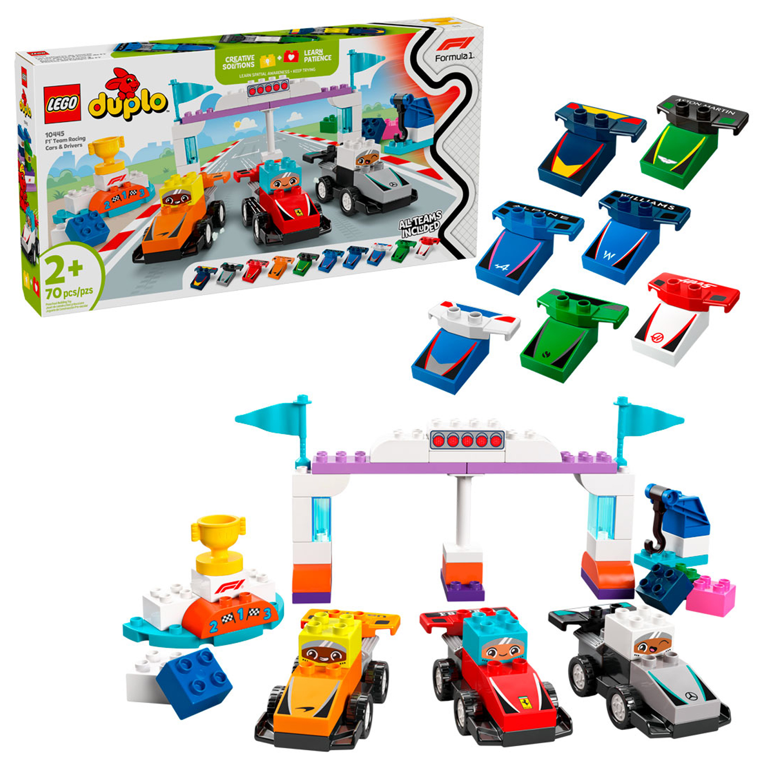 Конструктор LEGO DUPLO Гоночные автомобили и водители блочный - фото 1