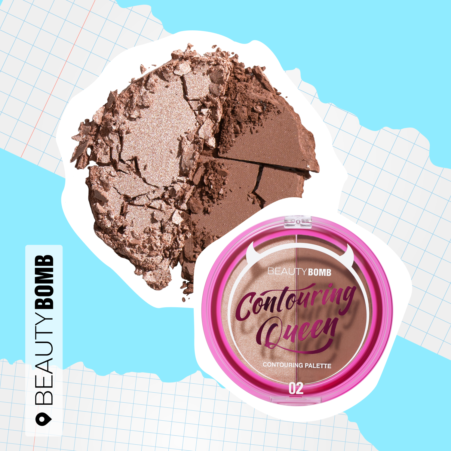 Палетка для контуринга Beauty Bomb Contouring palette Countouring Queen тон shade 02 - фото 7