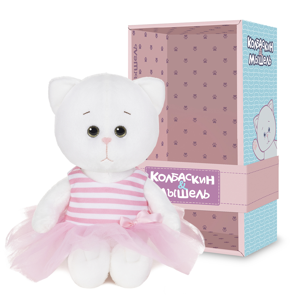 Игрушка мягкая Колбаскин и Мышель котик Колбаскин&Мышель 20 см - фото 1