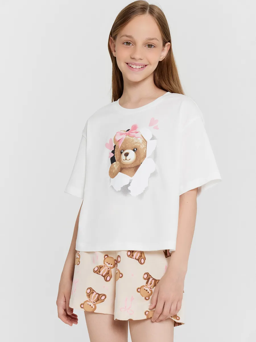 Пижама Mark Formelle (Марк Формэль) 567750/белый +мишки на пудровом - фото 6