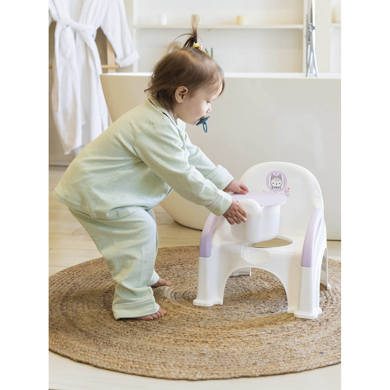 Горшок детский BabyCare Fluffy белый-сиреневый - фото 13