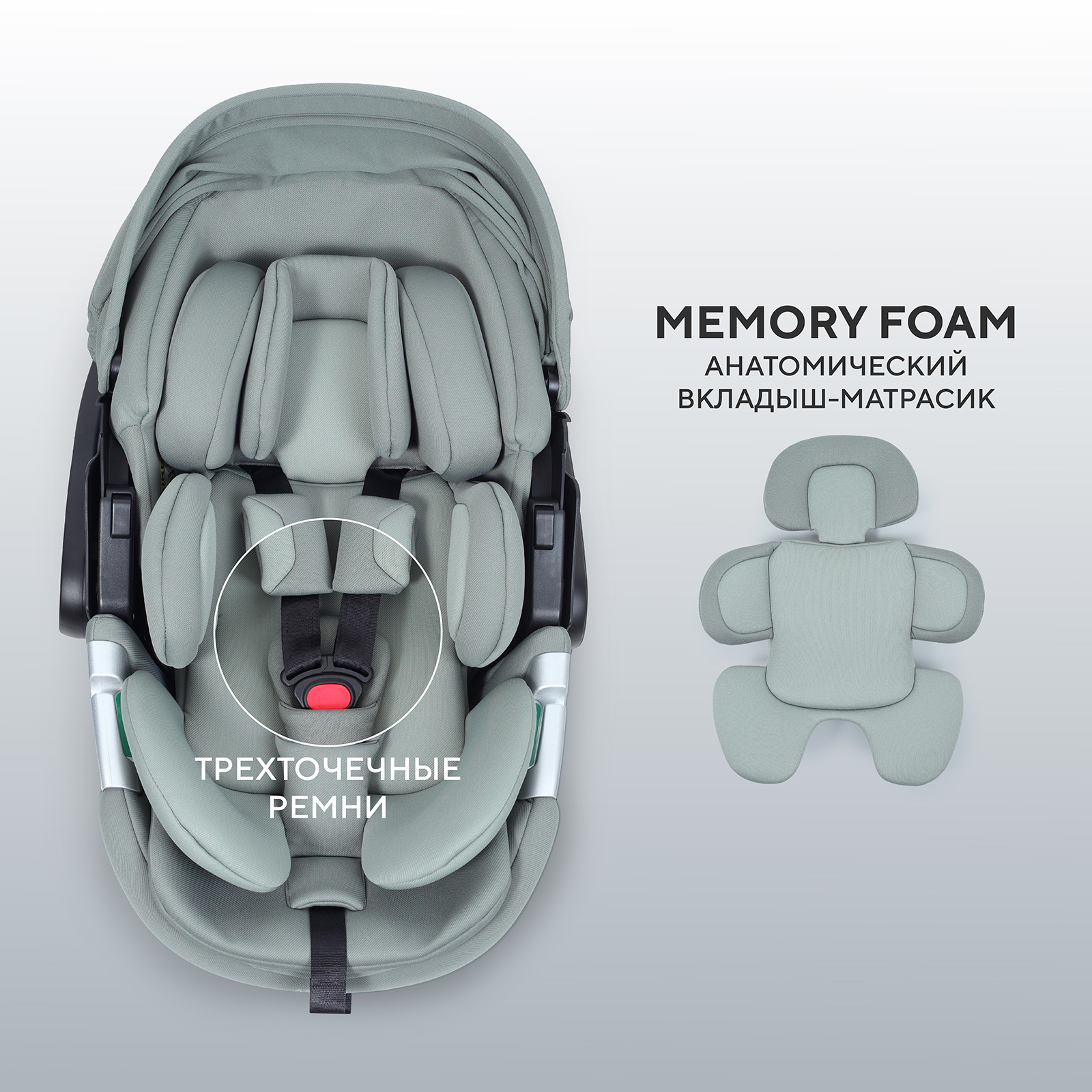 Автокресло Rant ASTER zero 0 (0 -13 кг) зеленый - фото 10