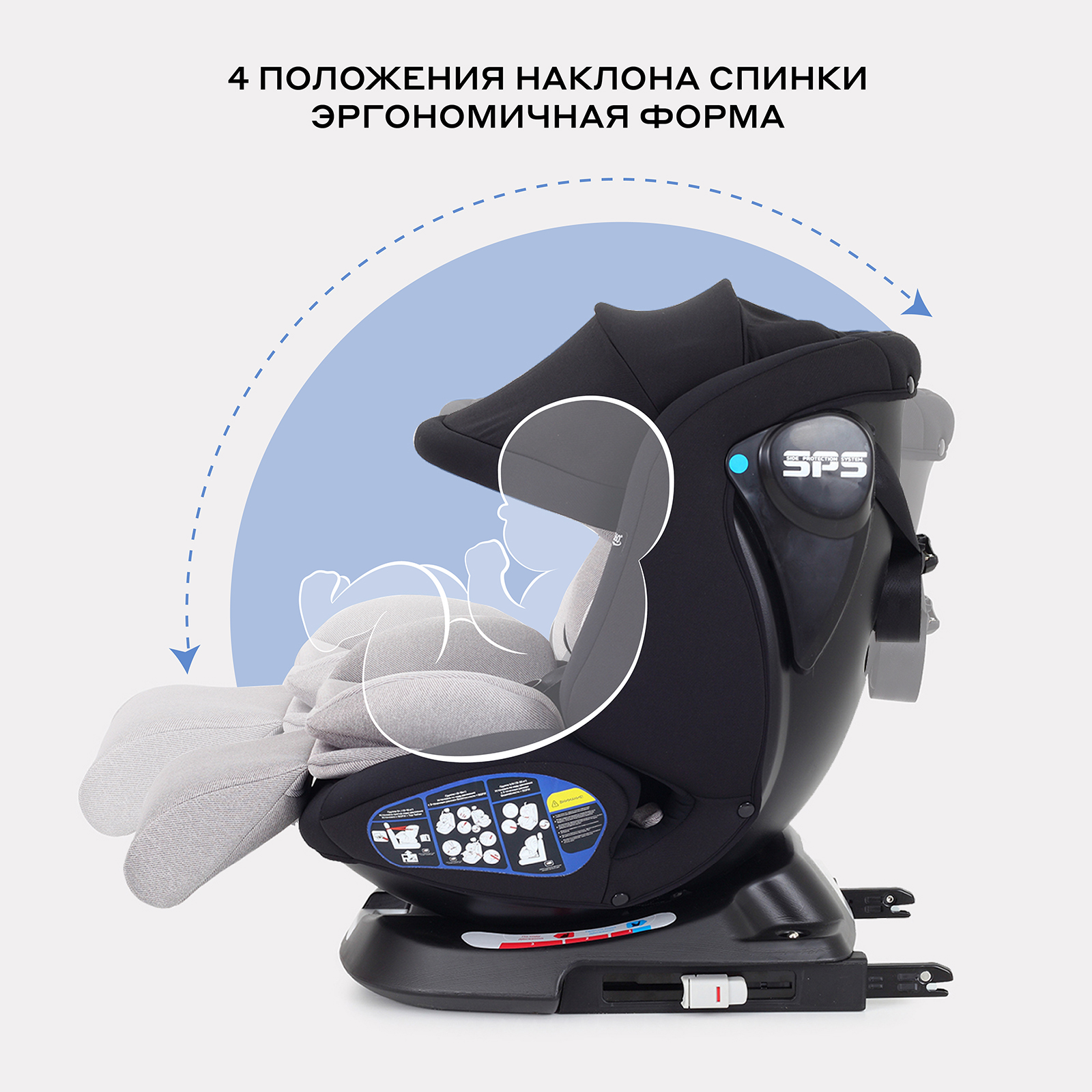 Автокресло Rant Nitro Plus isofix Isofix 0+/1/2/3 (0-36 кг) бежевый - фото 4