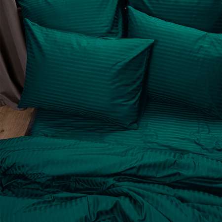 Комплект постельного белья Monocolor евро 4 наволочки рис.6095-1 бирюзовый