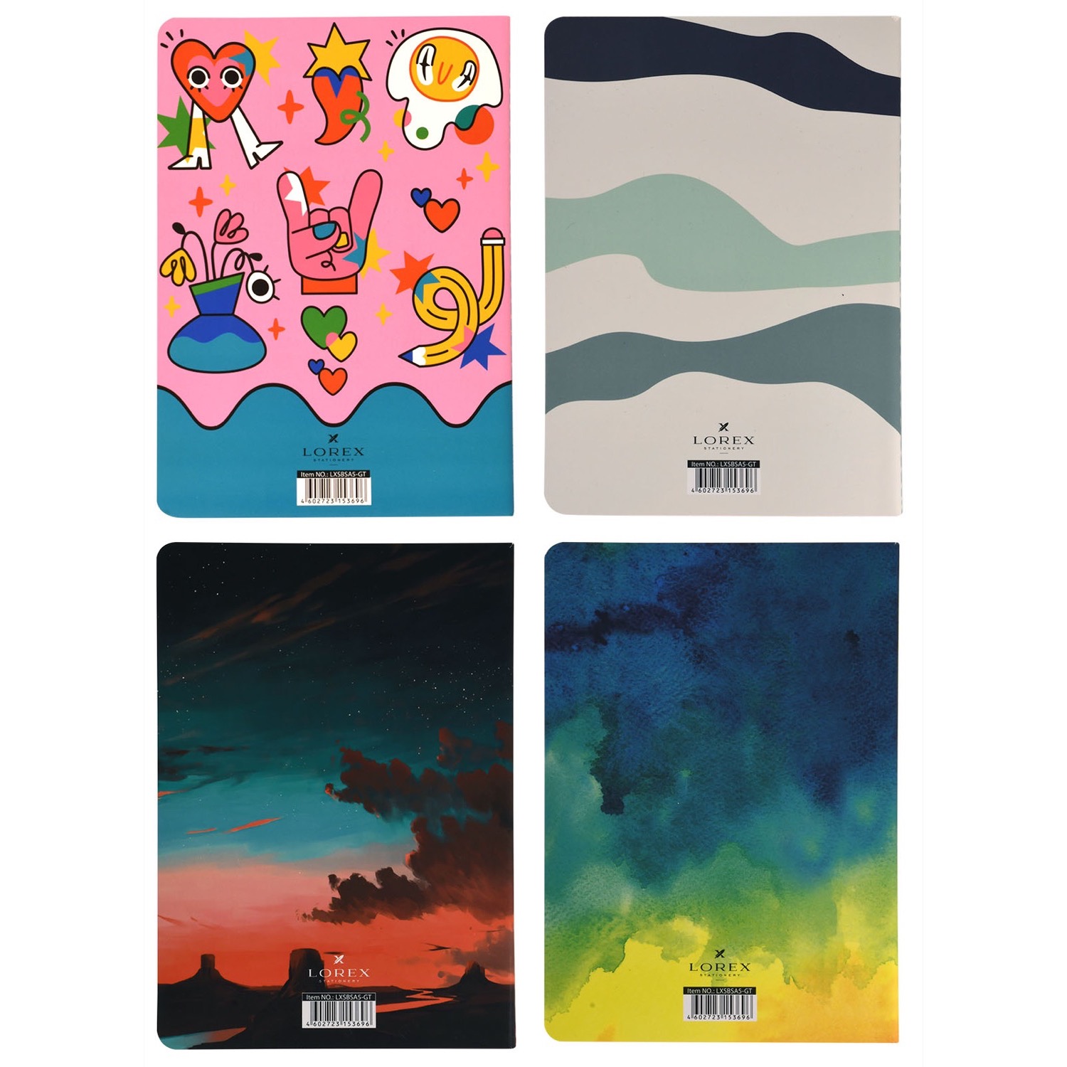 Скетчбук Lorex Stitch Gradient touch soft touch А5 40л LXSBSA5-GT в ассортименте - фото 2