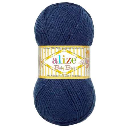 Пряжа для вязания Alize baby best бамбук акрил с эффектом антипиллинг 100 г 240 м 58 темно-синий 5 мотков