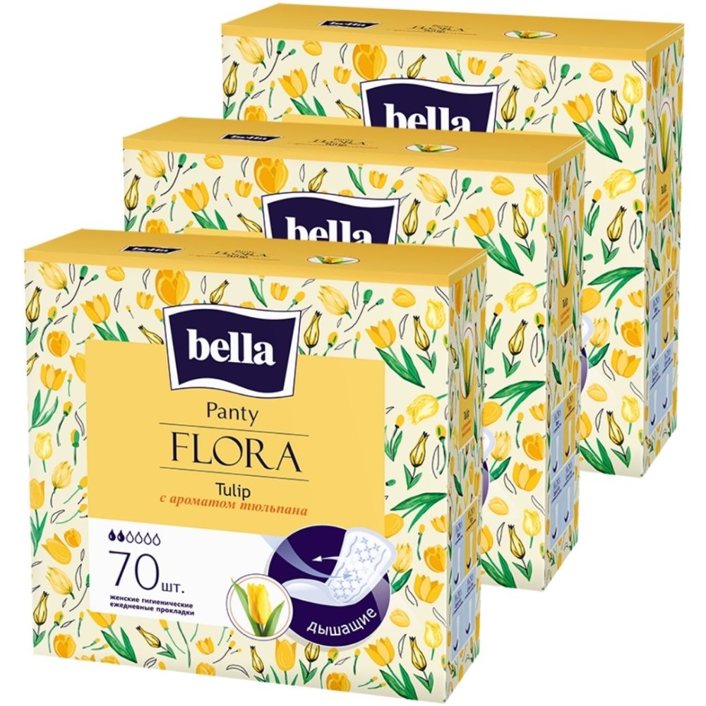 Прокладки ежедневные BELLA Panty FLORA Tulip с ароматом тюльпана 70 шт. х 3 уп. - фото 2