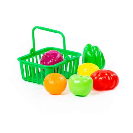 Игровой набор Полесье продукты, тележки и корзинки