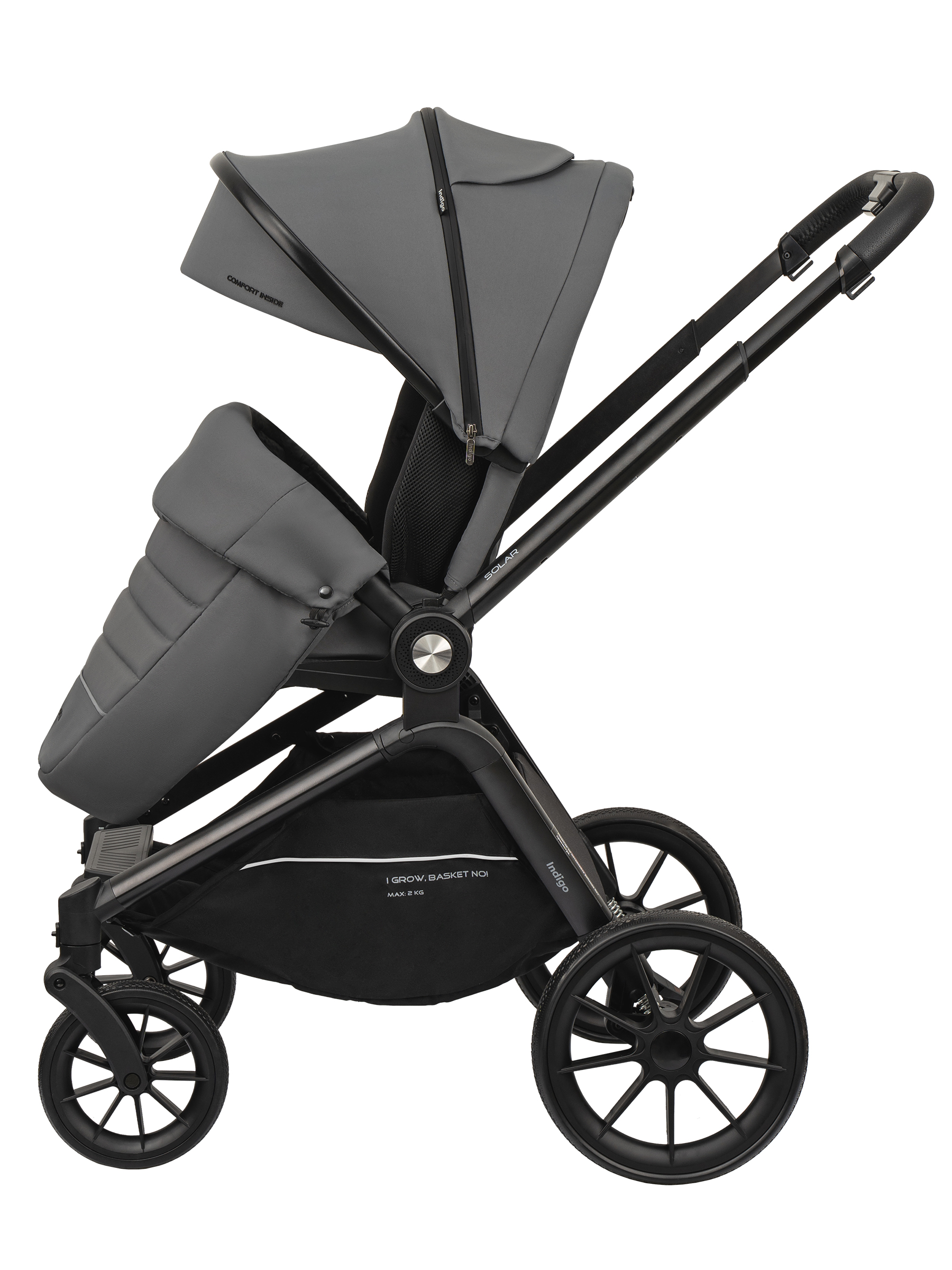 Коляска 3в1 Indigo Solar серый - фото 16