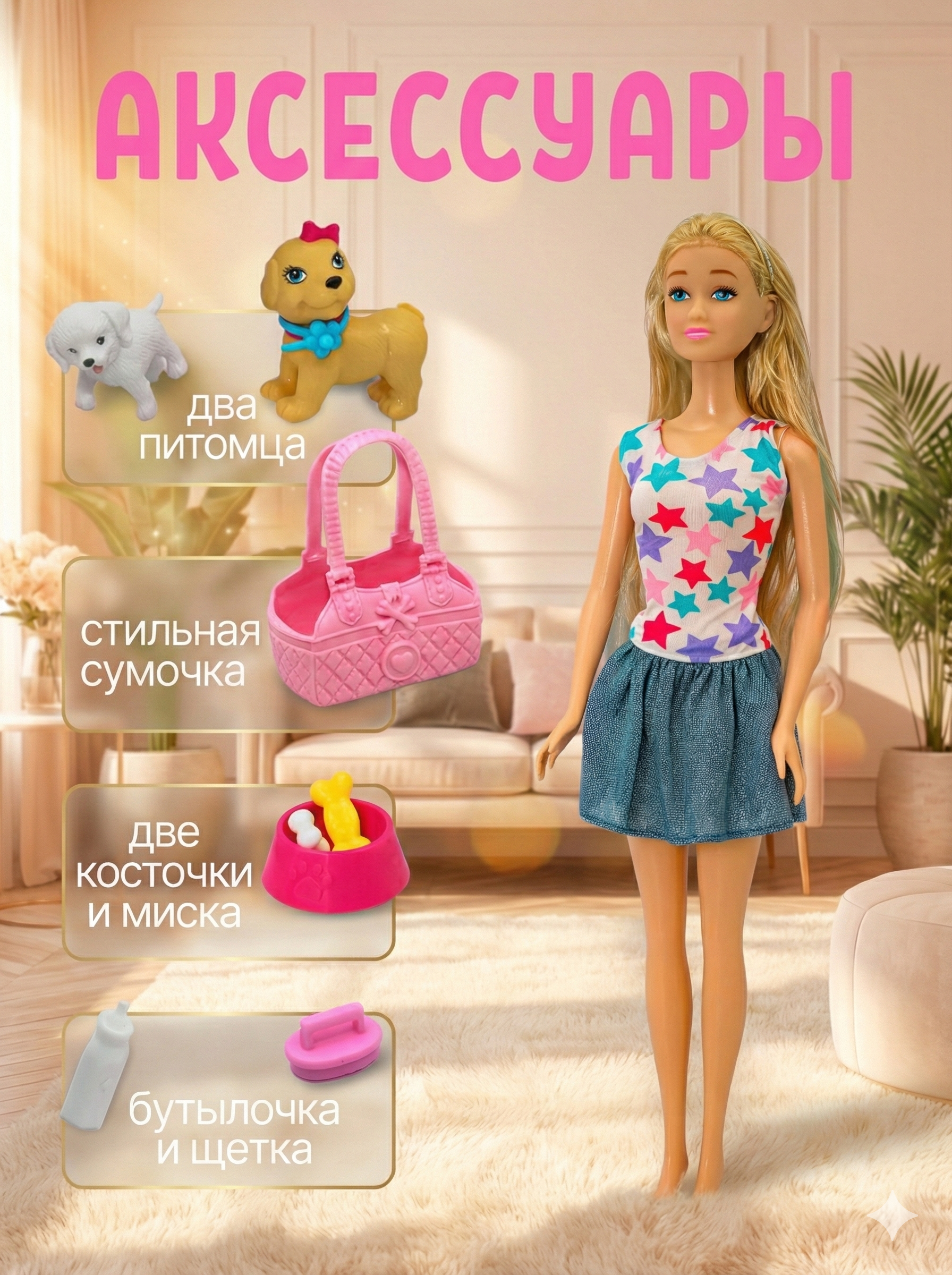 Кукла модельная SHARKTOYS Со щенками 3590014 - фото 2