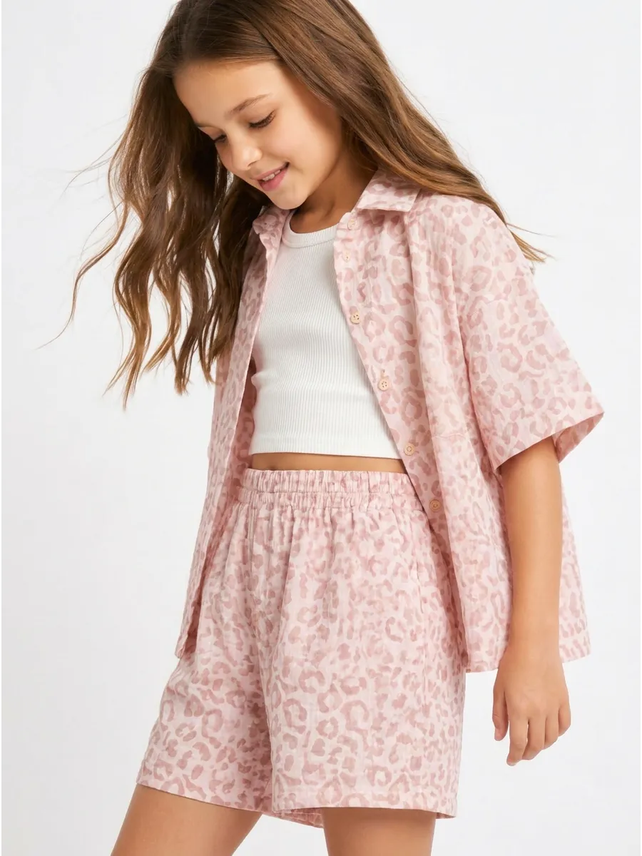 Рубашка и шорты Leli dress костюм_Лео_пудра - фото 5