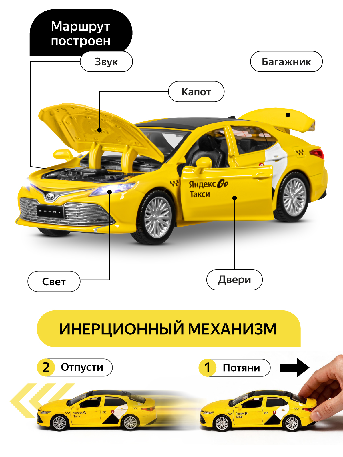 Автомобиль Яндекс GO Toyota Camry Такси озвучено Алисой 1:34 JB1251482 - фото 4