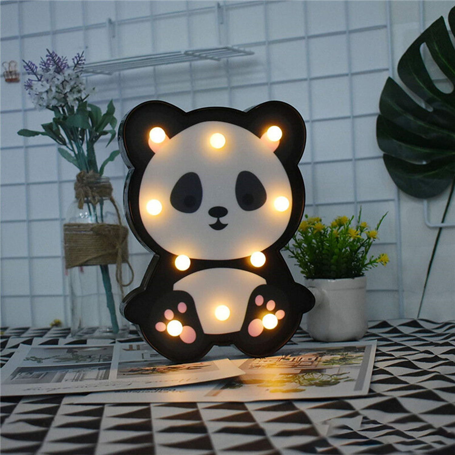 Ночник-светильник MINI-TOYS «Панда» 10*LED лампочек - фото 2