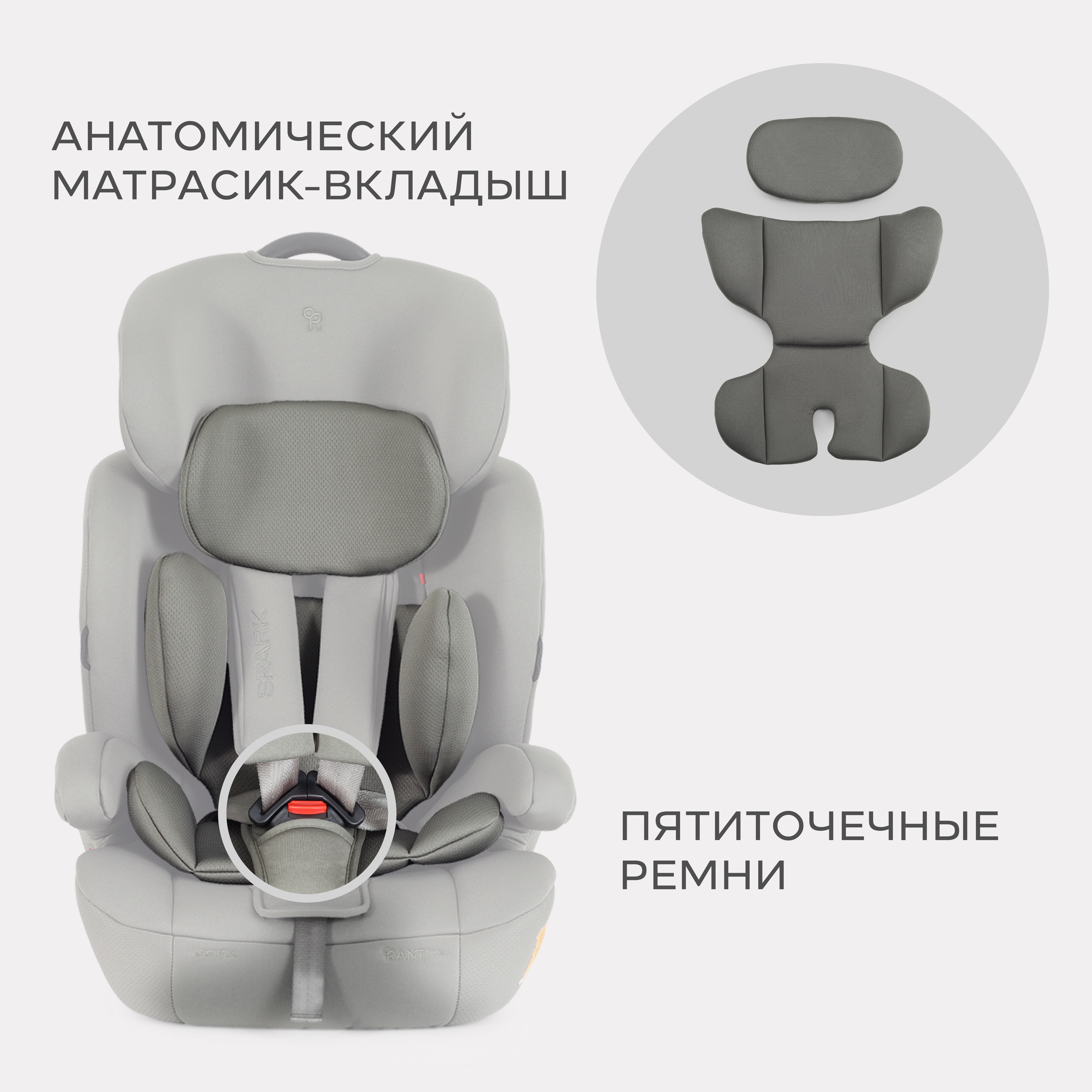 Автокресло Rant Basic Spark next isofix Isofix 1/2/3 (9-36 кг) зеленый - фото 8