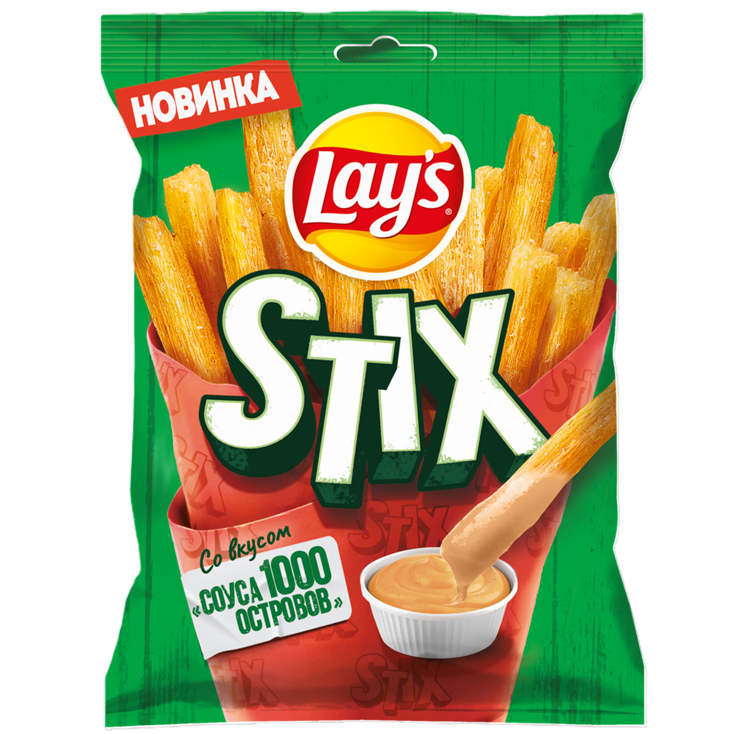 Снеки картофельно-пшеничные Lays Стикс Соус 1000 островов 50г - фото 1