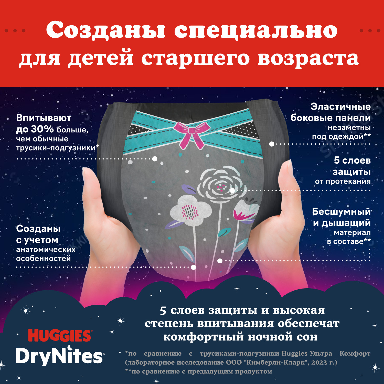 Трусики Huggies DryNites для девочек 7 (27-57 кг) 9 шт. - фото 4