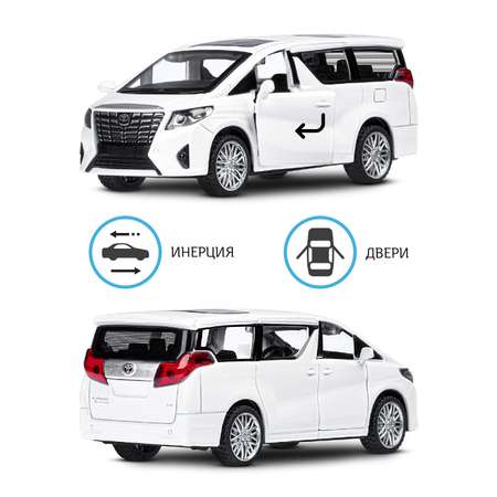 Автомобиль АВТОпанорама Toyota Alphard 1:43 белый