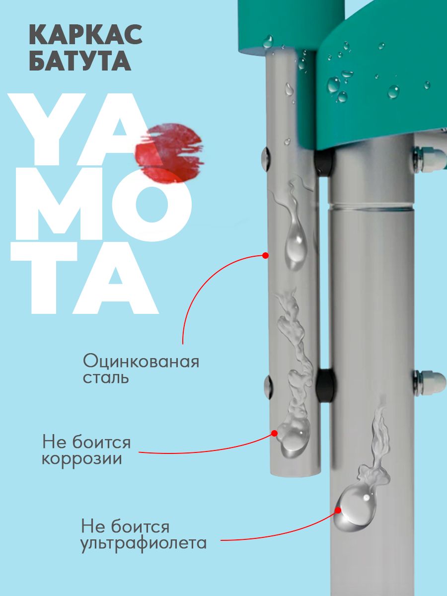 Батут Yamota Basic 244 см (8ft) с тентом от солнца - фото 7