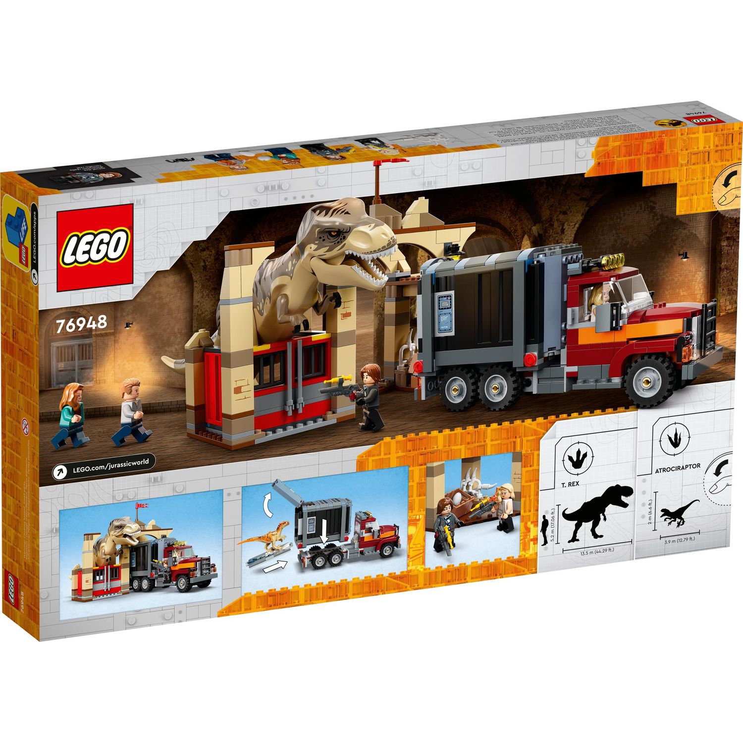 Конструктор LEGO Jurassic World Побег Атроцираптор Тираннозавр 466 дет. - фото 8