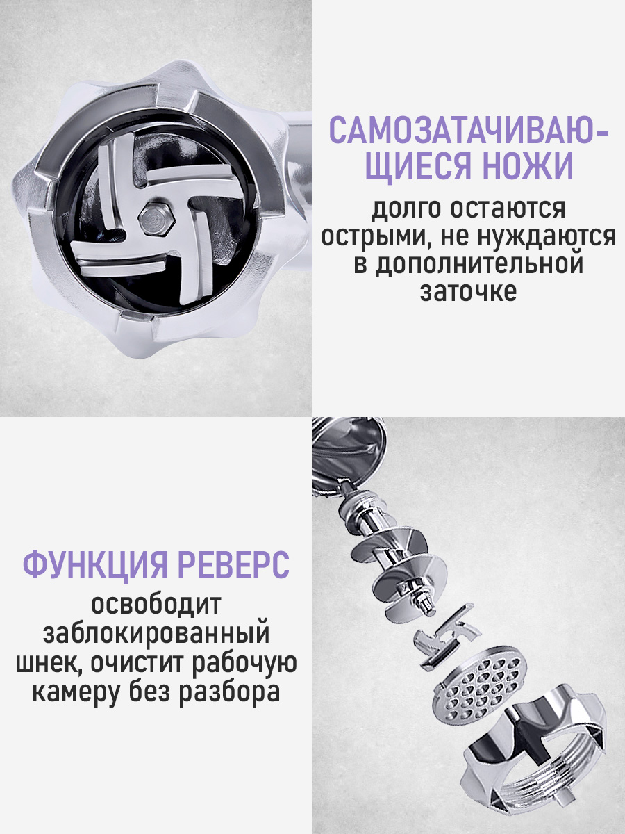 Мясорубка LUMME LU-MG2112A белый/ментол - фото 5