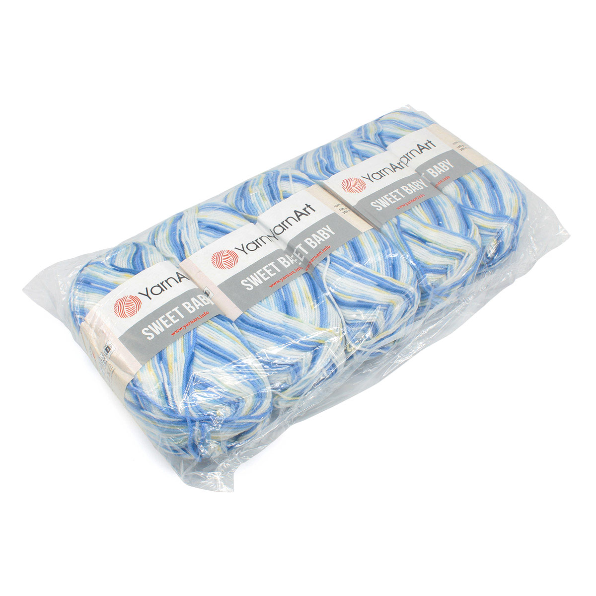Пряжа для вязания YarnArt Sweet Baby 100 гр 300 м акрил тонкая детская 5 мотков цвет 900 - фото 4