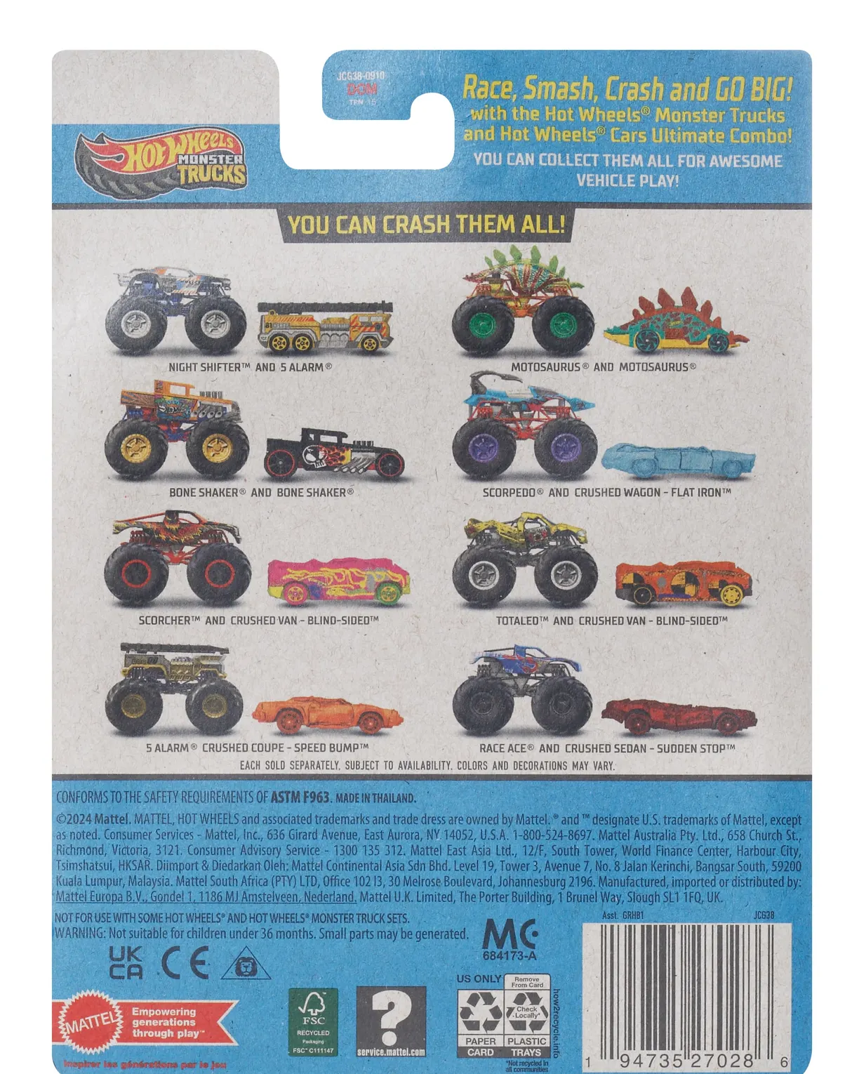 Внедорожник Hot Wheels 1:64 JCG38 - фото 5