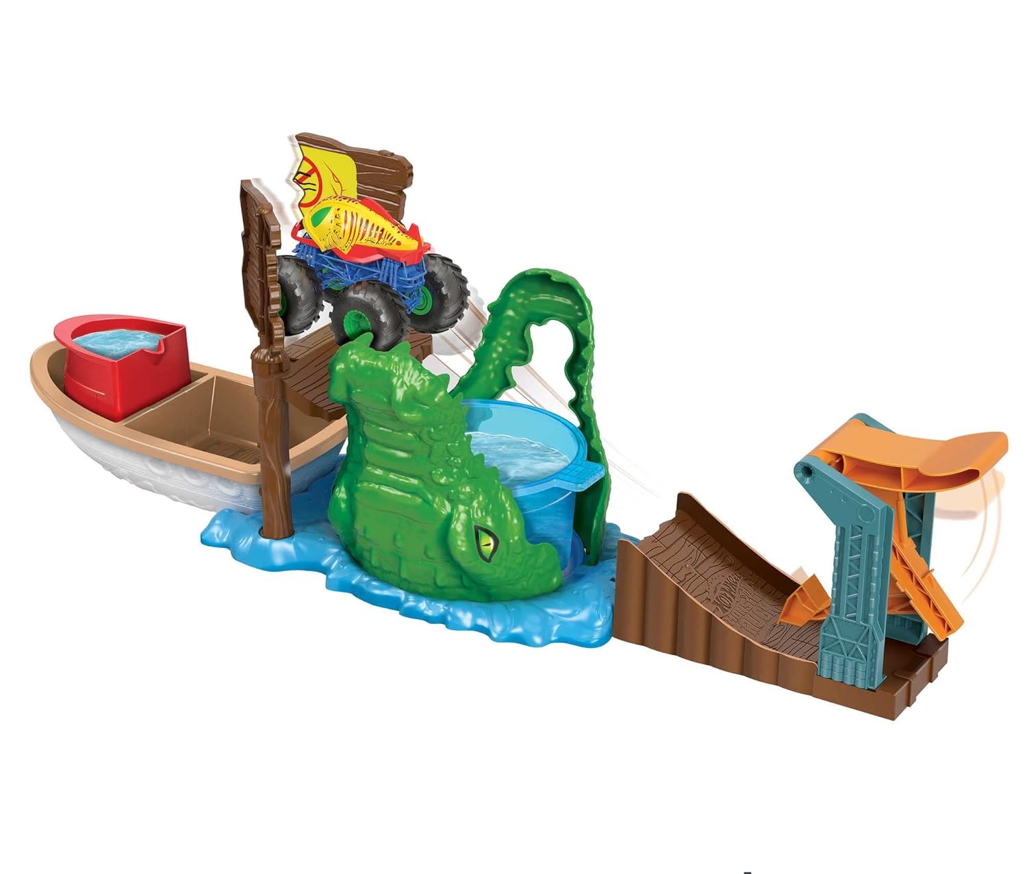 Набор игровой Hot Wheels Monster Trucks Охота на крокодила HGV14 HGV14 - фото 2