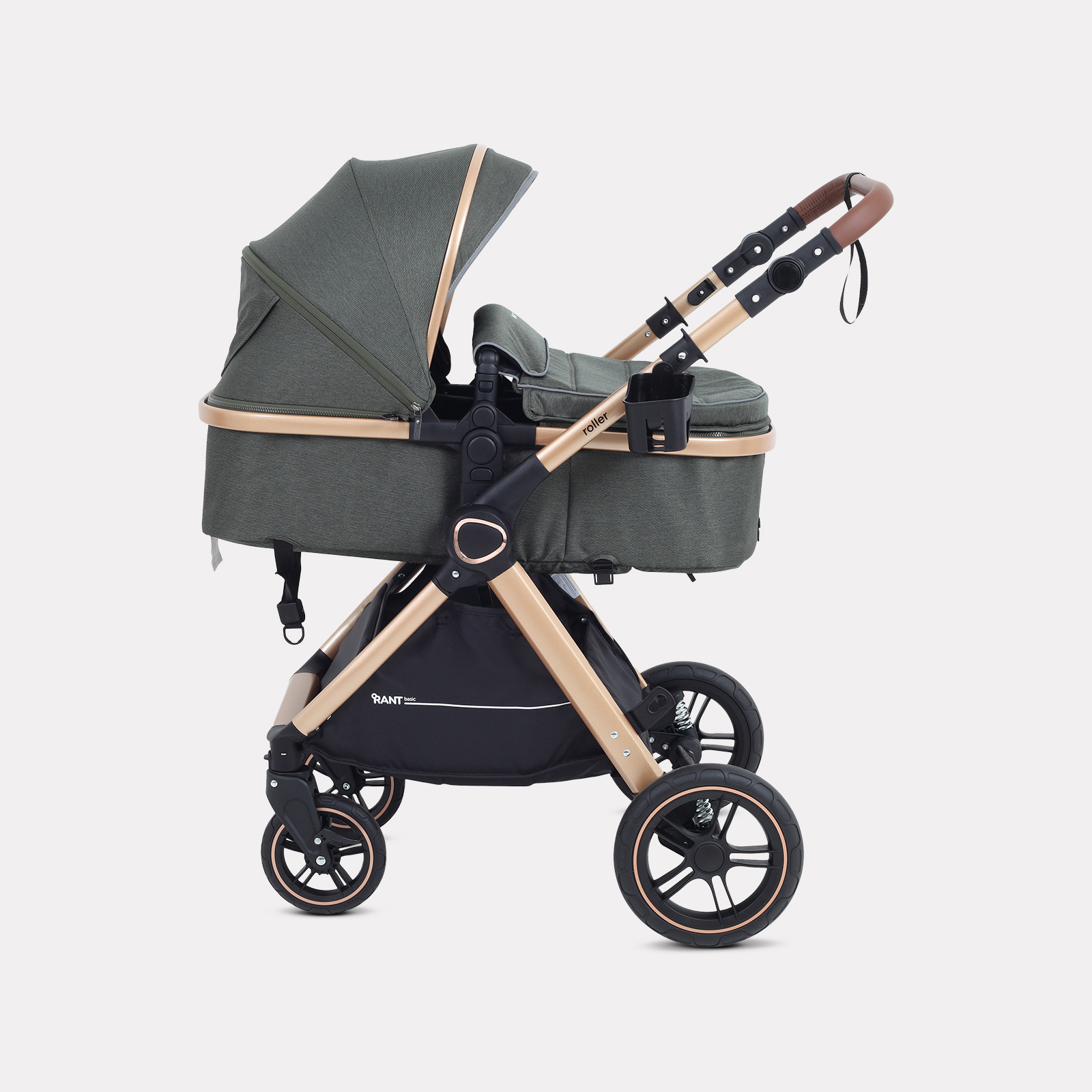 Коляска трансформер Rant Basic Roller Gold 2в1, olive зеленый - фото 3