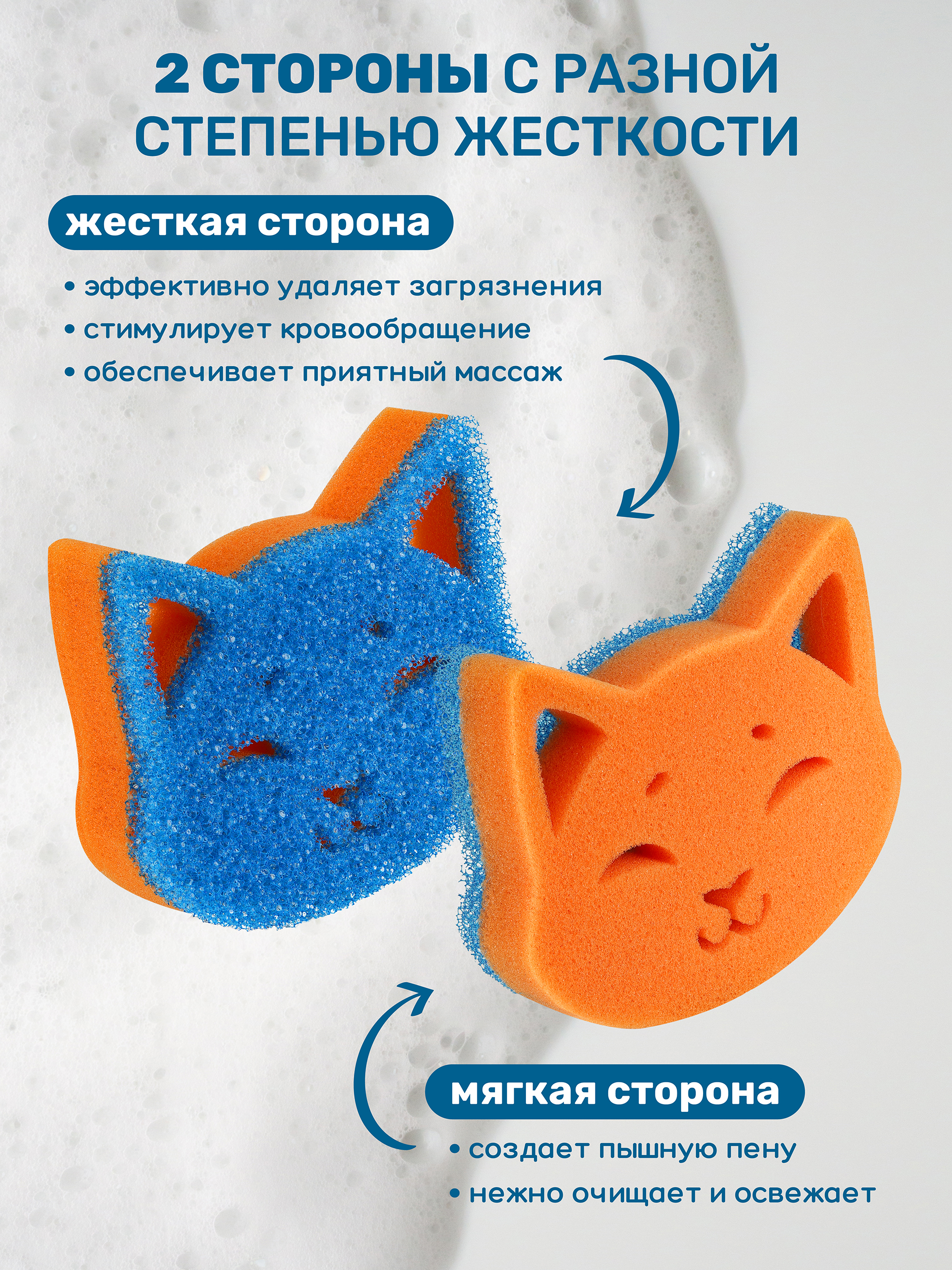 Губка для мытья животных кошка 1 шт ZOORIK кошка 1 шт - фото 2