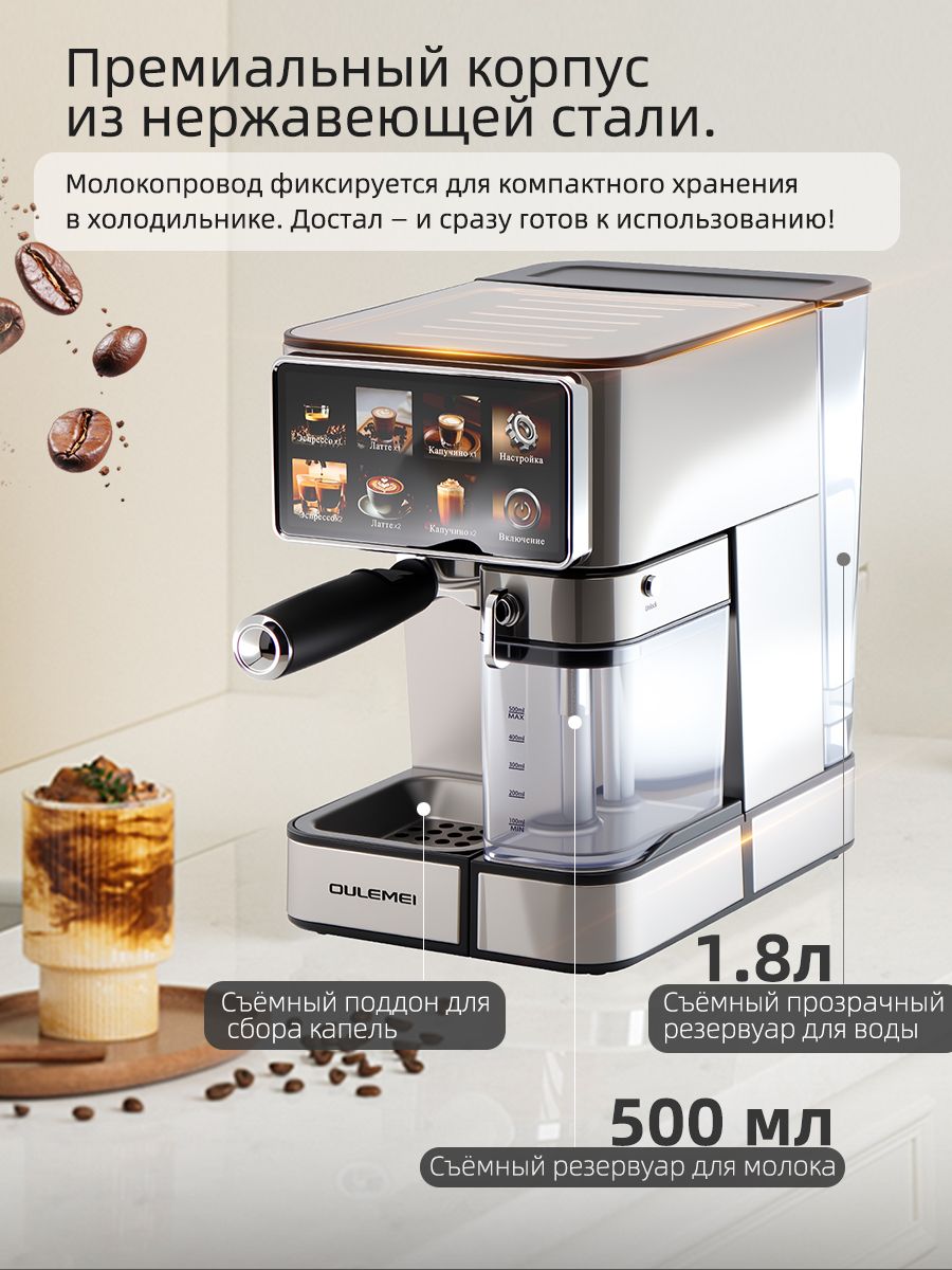 Кофемашина рожковая 1,8л Oulemei OLM-KFA027 - фото 5