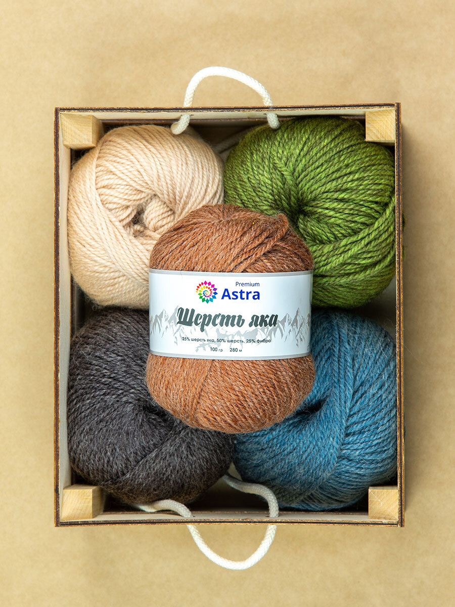 Пряжа Astra Premium Шерсть яка Yak wool теплая мягкая 100 г 120 м 15 св. джинс 2 мотка - фото 13