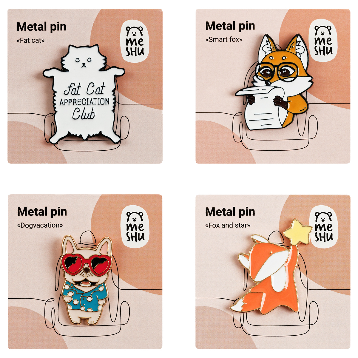 Значок Meshu Funny company 4 шт. - фото 2