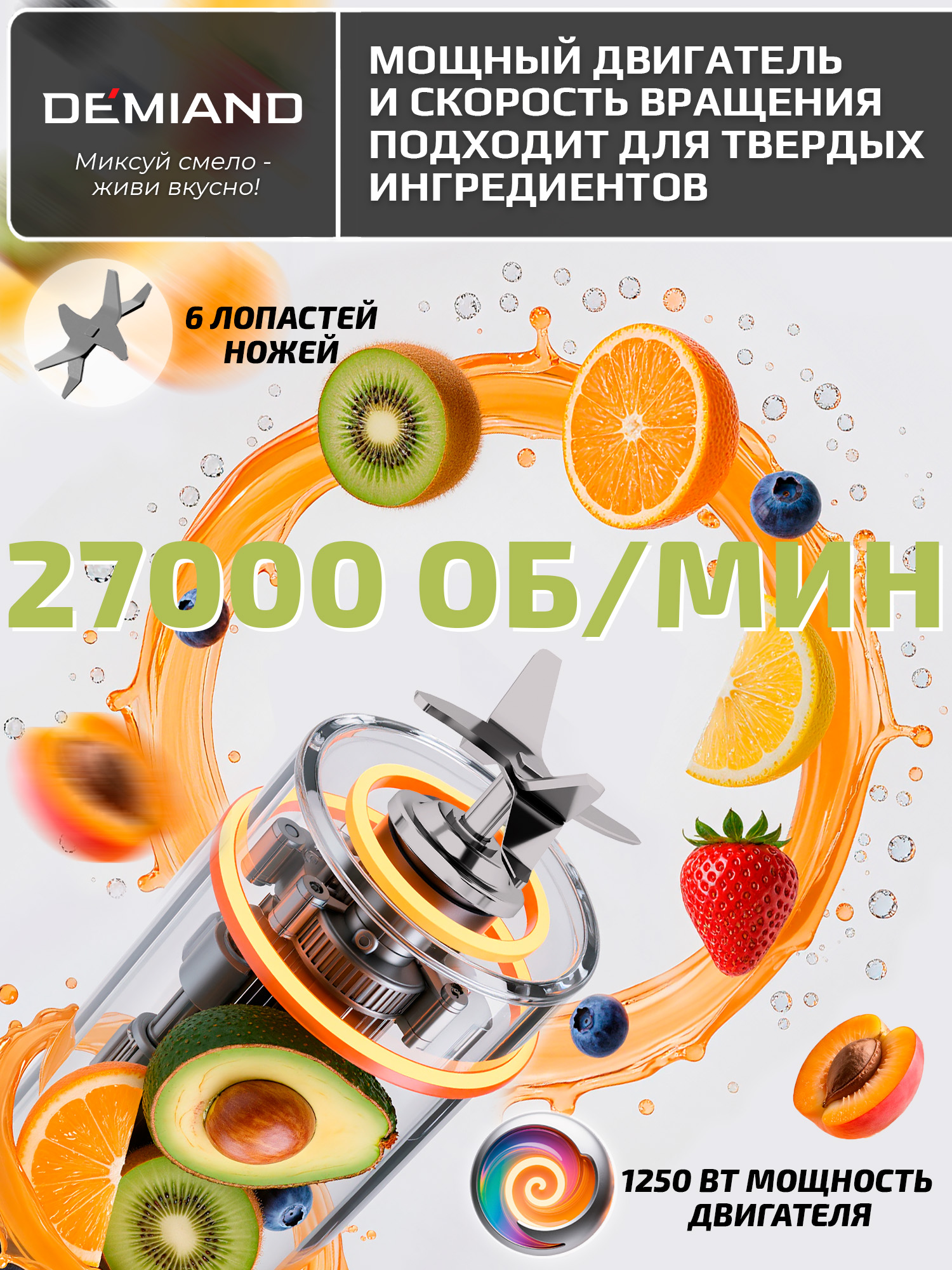 Блендер-суповарка DeMixi 7 в 1 DEMIAND с технологией измельчения - фото 23