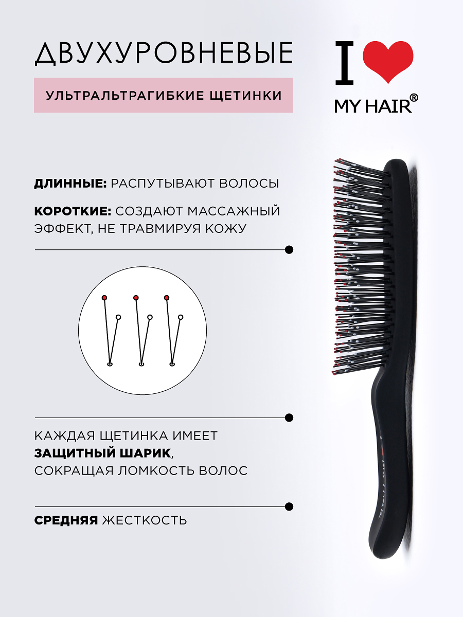 Массажная расческа I LOVE MY HAIR - фото 4