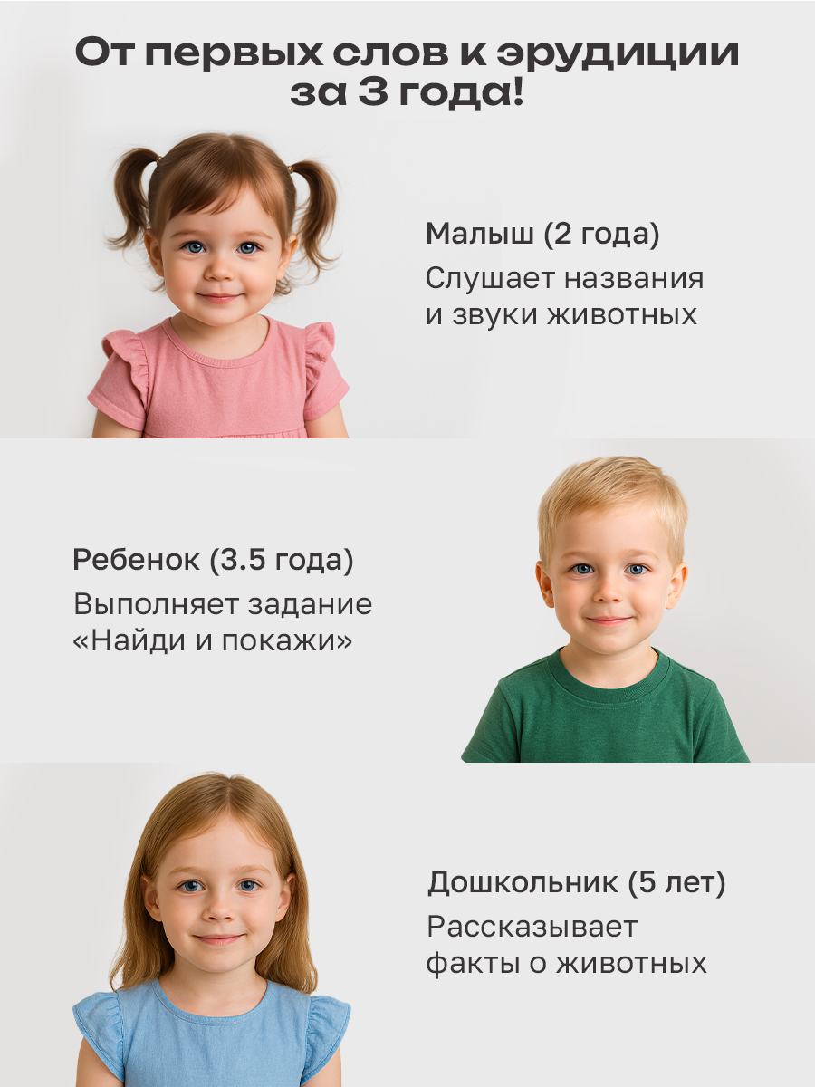 Книга BertToys электронная говорящая интерактивная Нажималка Животные - фото 12