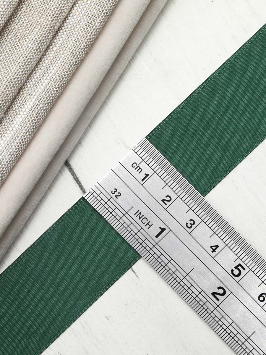 Лента Айрис репсовая упаковочная флористическая 2.5 см 18.28 м 126 темно - зеленый - фото 6