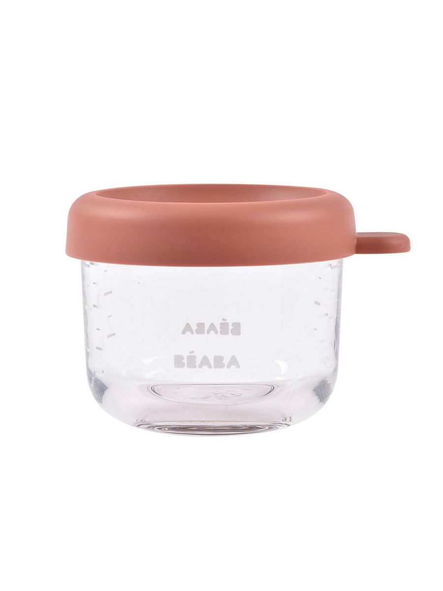 Контейнер для детского питания и молока BEABA 150 мл с крышкой, стекло коралловый - фото 1