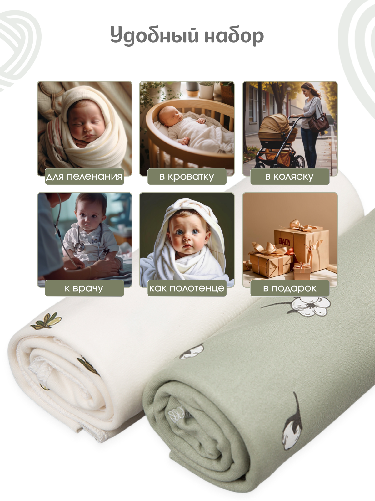 Пелёнка inlovery Восторг трикотаж 85х100 см 2 шт. - фото 7