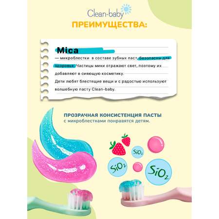 Зубная паста Clean-baby с фтором Жвачка, Клубника