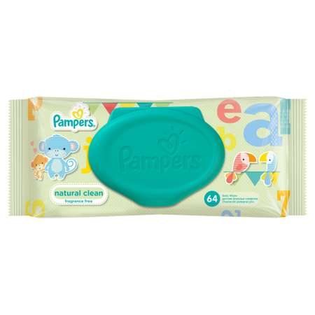Влажные салфетки Pampers Natural Clean 64 шт.