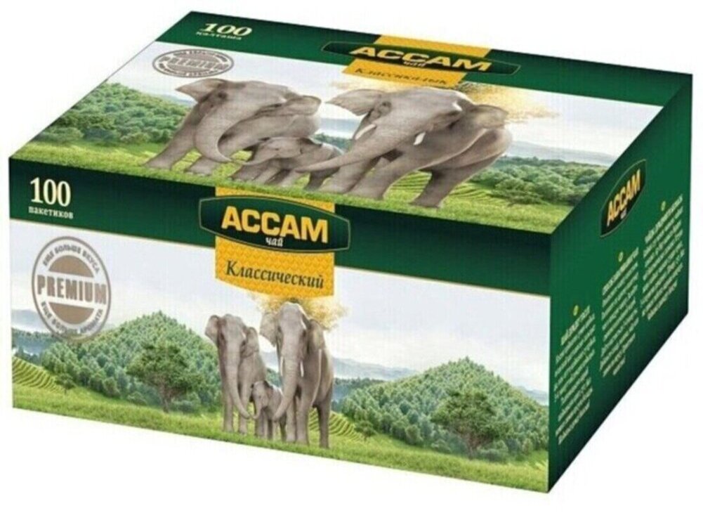 Чай листовой Ассам черный индийский гранулированный Ассам Классический Premium 100 пакетиков - фото 1
