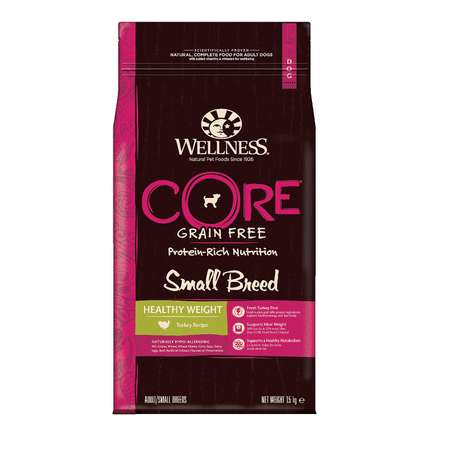 Корм для собак Wellness CORE 1.5кг индейка-курица со сниженным содержанием жира для взрослых мелких пород