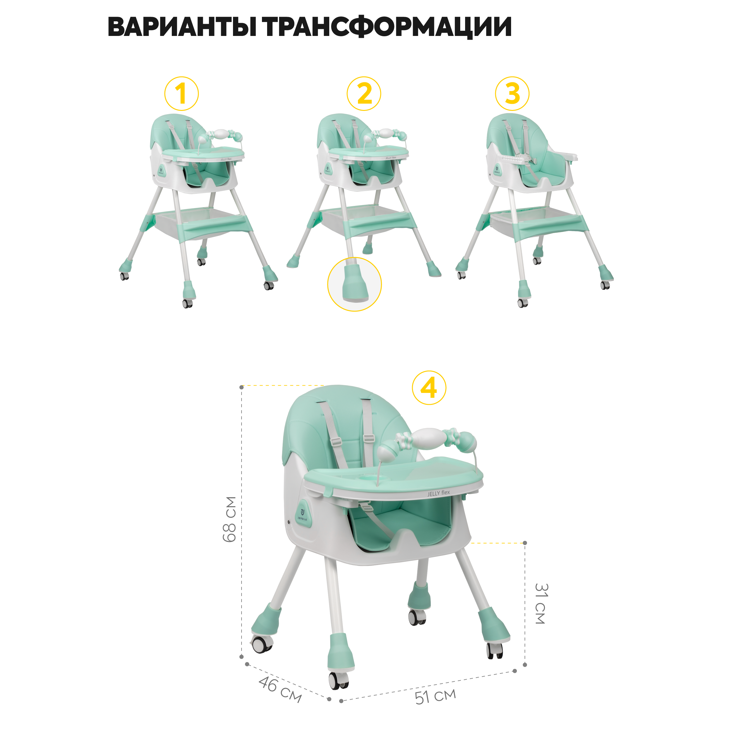 Стульчик для кормления JOVOLA Jelly Flex классический - фото 5