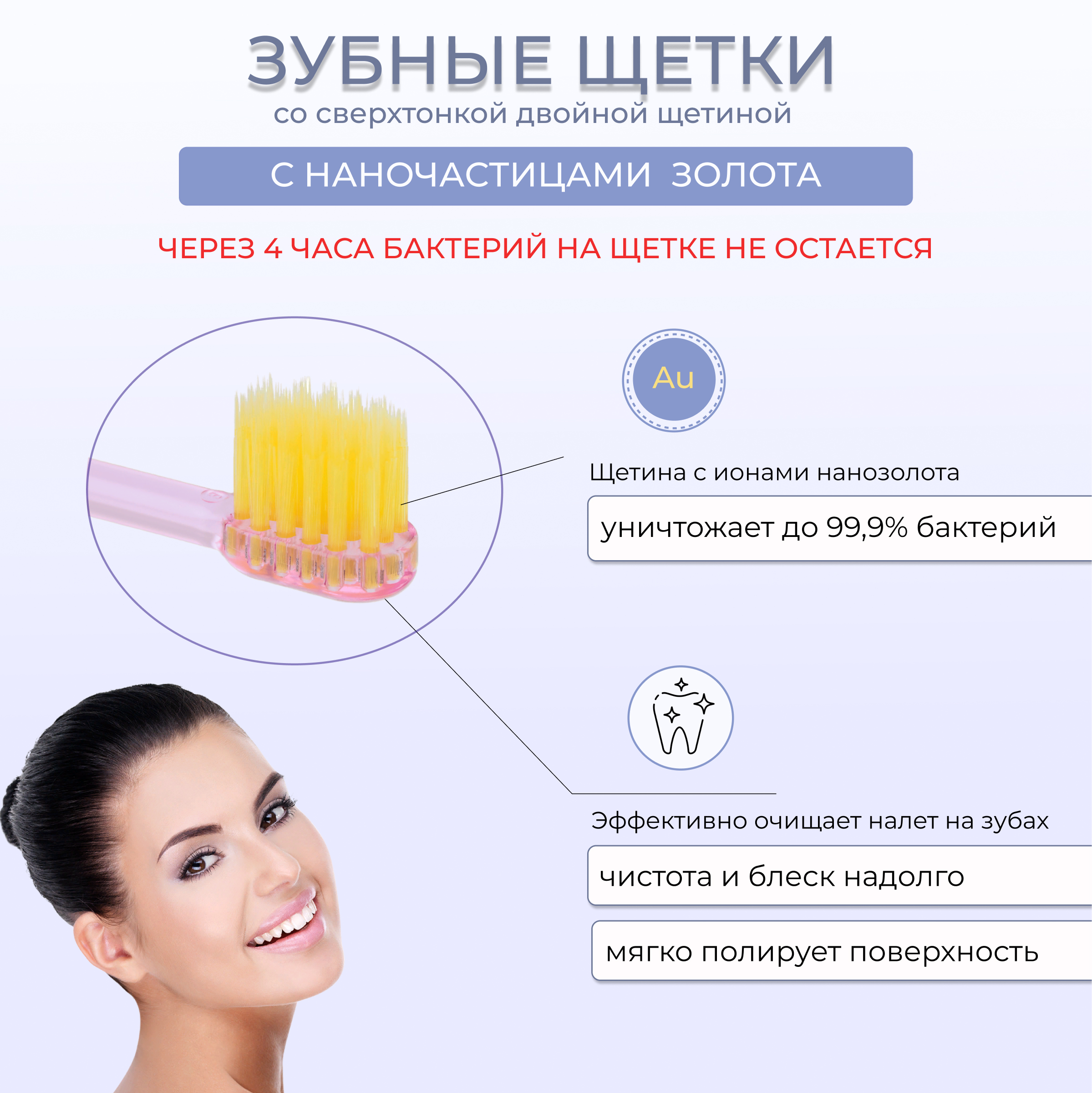 Зубная щетка классическая DENTAL CARE 4 шт. - фото 6