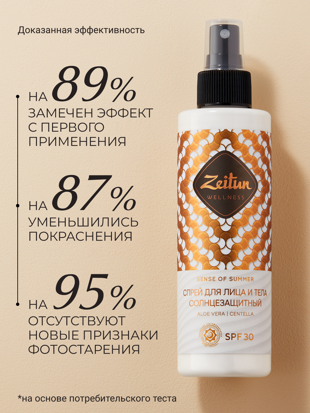 Солнцезащитный спрей Zeitun для лица и тела SPF30 увлажняющий, 200 мл - фото 7