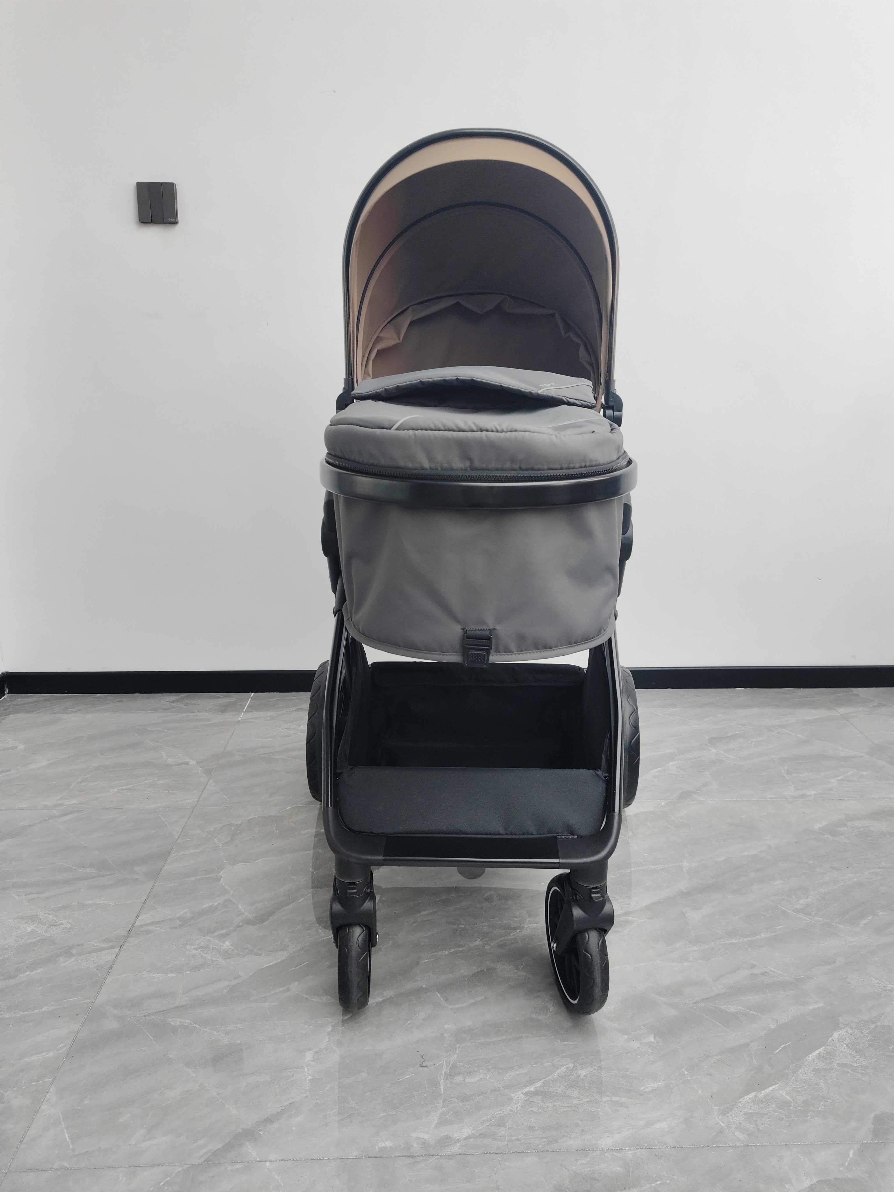 Коляска трансформер JOVOLA 3в1 Folk, темно-бежевый - фото 5